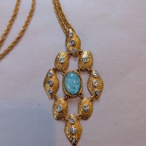 Alexis Bittar Gold Necklace with Blue Accents